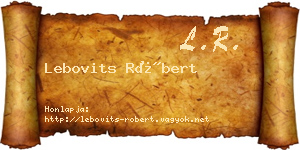 Lebovits Róbert névjegykártya